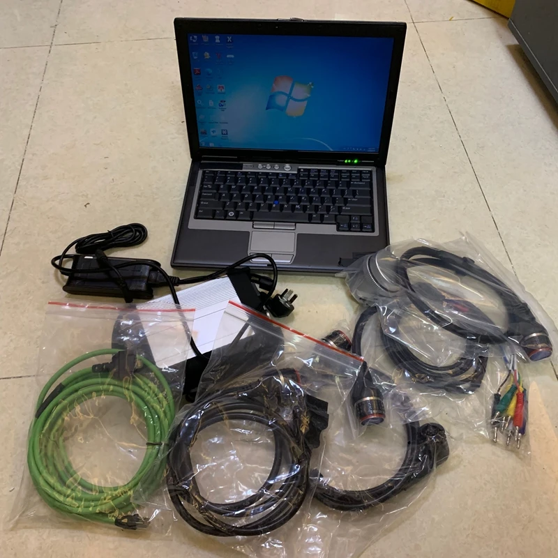 Mb star c4 sd 4 doip diagnose multiplexer schnitts telle kabel für mercedes car lkw neueste software installiert auf laptop d630 4g Image