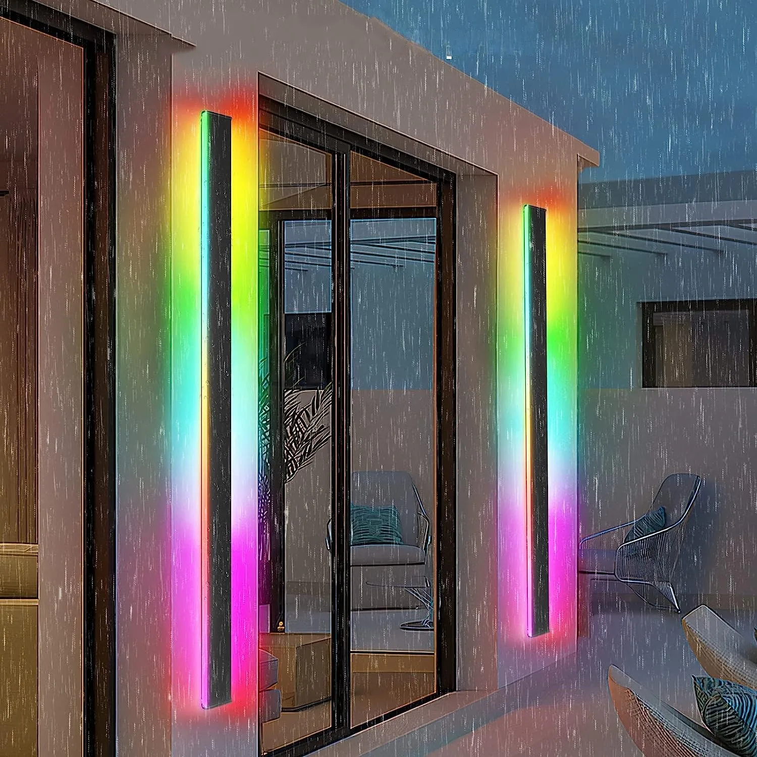 Moderne rgb wand leuchte aluminium wasserdichte lange streifen außen led wand leuchten für garten veranda balkon 110v 220v leuchte Image
