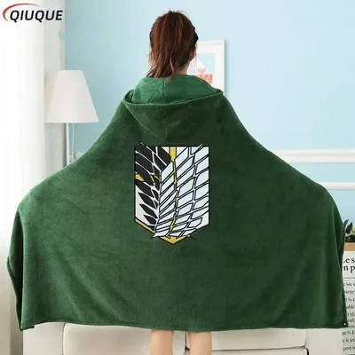Grüne Decke Umhang Survey Corps Flanell Anime AOT Cape Cosplay Kostüm Image