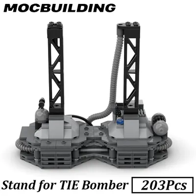 Display-ständer für KRAWATTE Bomber MOC Block Raum Bausteine DIY Ziegel Montieren Spielzeug für Jungen Mädchen Geschenke (stand nur) Image