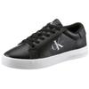 Sneaker CALVIN KLEIN JEANS "CLASSIC CUPSOLE LACEUP LOW LTH", Herren, Gr. 40, schwarz, Leder, casual, Schuhe, mit kontrastfarbigen Logodruck, Freizeitschuh, Halbschuh, Schnürschuh