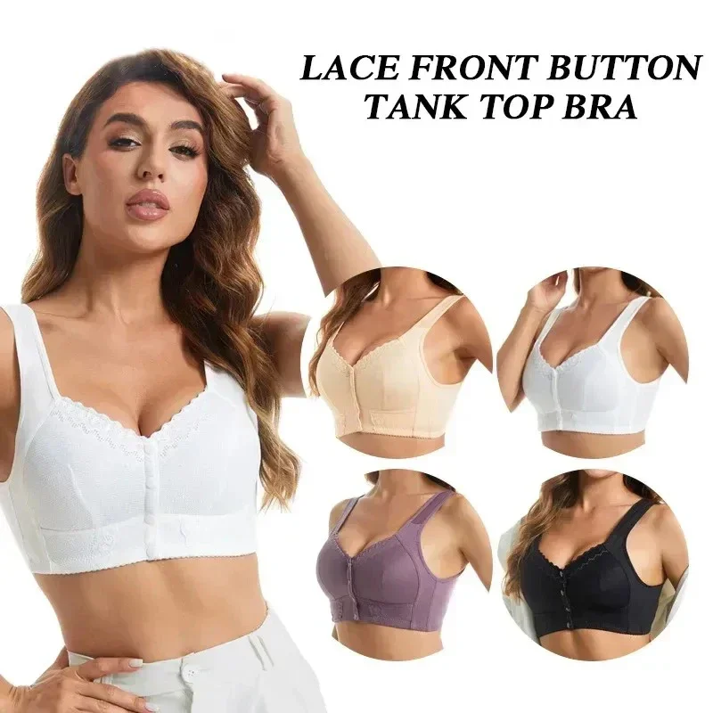 Soutien-gorge à fermeture frontale pour femmes, gilet de Fitness, respirant, dos de maman, sous-vêtements de sommeil, grande taille, Anti-affaissement, sous-vêtements froncés, nouvelle collection