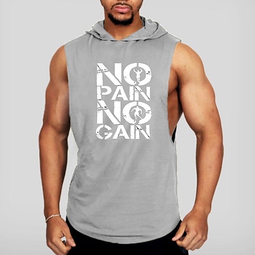 Herren Workout-Tanktop Lauf-Tanktop Fitness-Tanktop Ärmellos Weste / Gilet Lässig Athleisure Sommer Buchstabe Baumwolle Schnelltrocknend Weich Atmungsaktiv Fitnesstraining Gehen Joggen Sportbekleidung Image