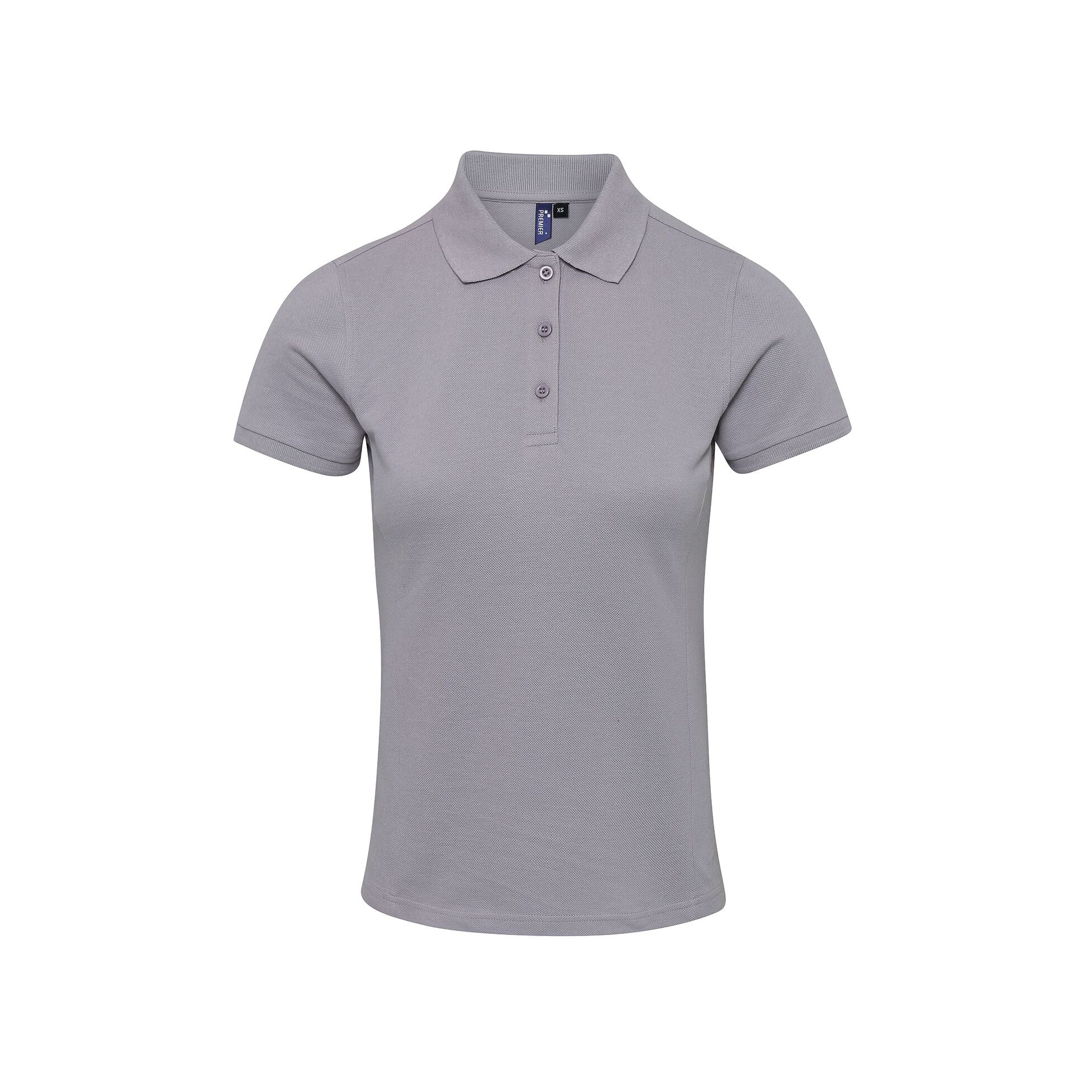 Premier Damen Polo-Shirt Coolchecker mit CoolPlus (Silber)