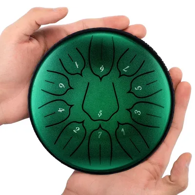 HLURU Glucophone Steel Tongue Drum 6 Inch 11 Notes D Tone Ethereal Drum Music Drum Yoga Meditation