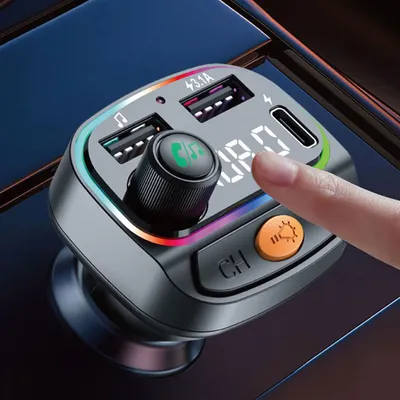 Car Bluetooth 5.3 FM Transmitter Wireless Mp3 Player Handsfree Audio Receiver FM Modulator Type-C