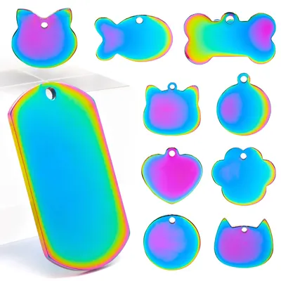 20Pcs Customized Personalized Color Stainless Steel Mixed With a Variety of Engravable Anti-Lost Key