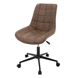 ML-Design Bürostuhl auf Rollen Braun mit Kunstlederbezug und Metallgestell Image