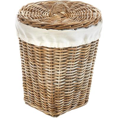 Wäschekorb LOCKER "Kubus", braun (braun, beige), B:40cm H:51cm T:40cm Ø:40cm, Geflecht Rattan, Polyester, Wäschesammler, Größe S Image