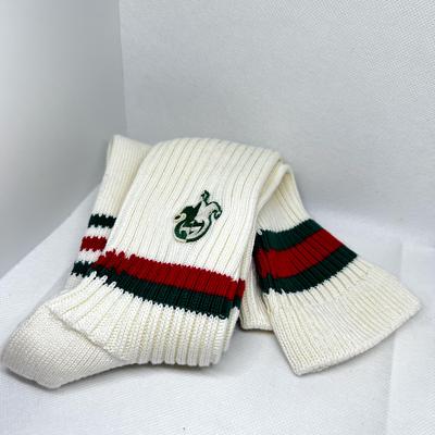 Gucci Accessories | Gucci Cotton Web Stripes With Embroidery Limited Edition Size Medium Unisex | Color: Cream/Red | Size: Medium (8-9 Women’s Us) (7.5-8.5 Men’s Us)