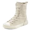 Stiefelette LASCANA, Damen, Gr. 43, beige, Obermaterial: 100% Textilmaterial. Futter: 100% Textilmaterial. Decksohle: 100% Textilmaterial. Laufsohle: 100% Synthetik, unifarben, casual, Schuhe, im Combat Look, High Top Sneaker, Schnürschuh, Textil-Boots