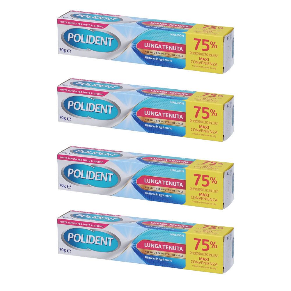 Polident Lunga Tenuta Adesivo per Protesi Dentale 4x70 g Pasta