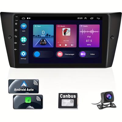 TEMU 2+64g Android Stereo For 2005-2011 For 3 Series 328i 335i 325i (e90/e92/e93), Wireless Android Auto, 9'' Touchscreen In-dash Gps Navi Support Mirror Link Fm Rds Ahd