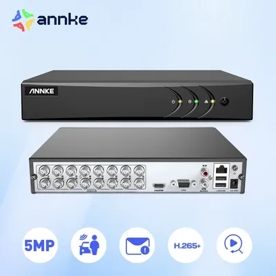 ANNKE 5MP Lite 16CH HD Video Surveillance DVR 5IN1 H.265+ Digital Recorder PIR Motion Detection For 2MP 3MP IP CCTV Cameras