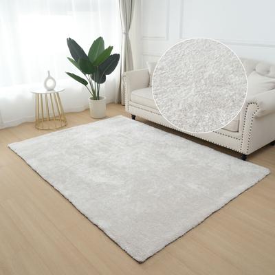 Hochflor-Teppich MY HOME "Dana light, besonders weich, Mikrofaser Teppiche" Gr. 7, weiß, B:240cm H:25mm L:320cm, Kunstfaser, Teppiche, uni, leichter Glanz, Wohnzimmer, Schlafzimmer, Esszimmer Image