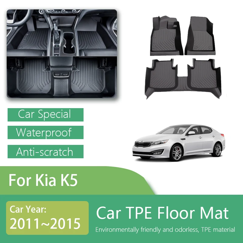 Tappetini auto LHD per Kia K5 Optima TF 2011 2012 2013 2014 2015 Tappeti anti-sporco TPE Pad Fango Set completo Tappeti Accessori auto
