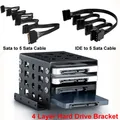 Supporto per staffa per disco rigido in lega di alluminio Supporto per supporto da 4 pezzi da 2,5 a 3,5 pollici SATA HDD SSD Montaggio su PC/custodia per computer