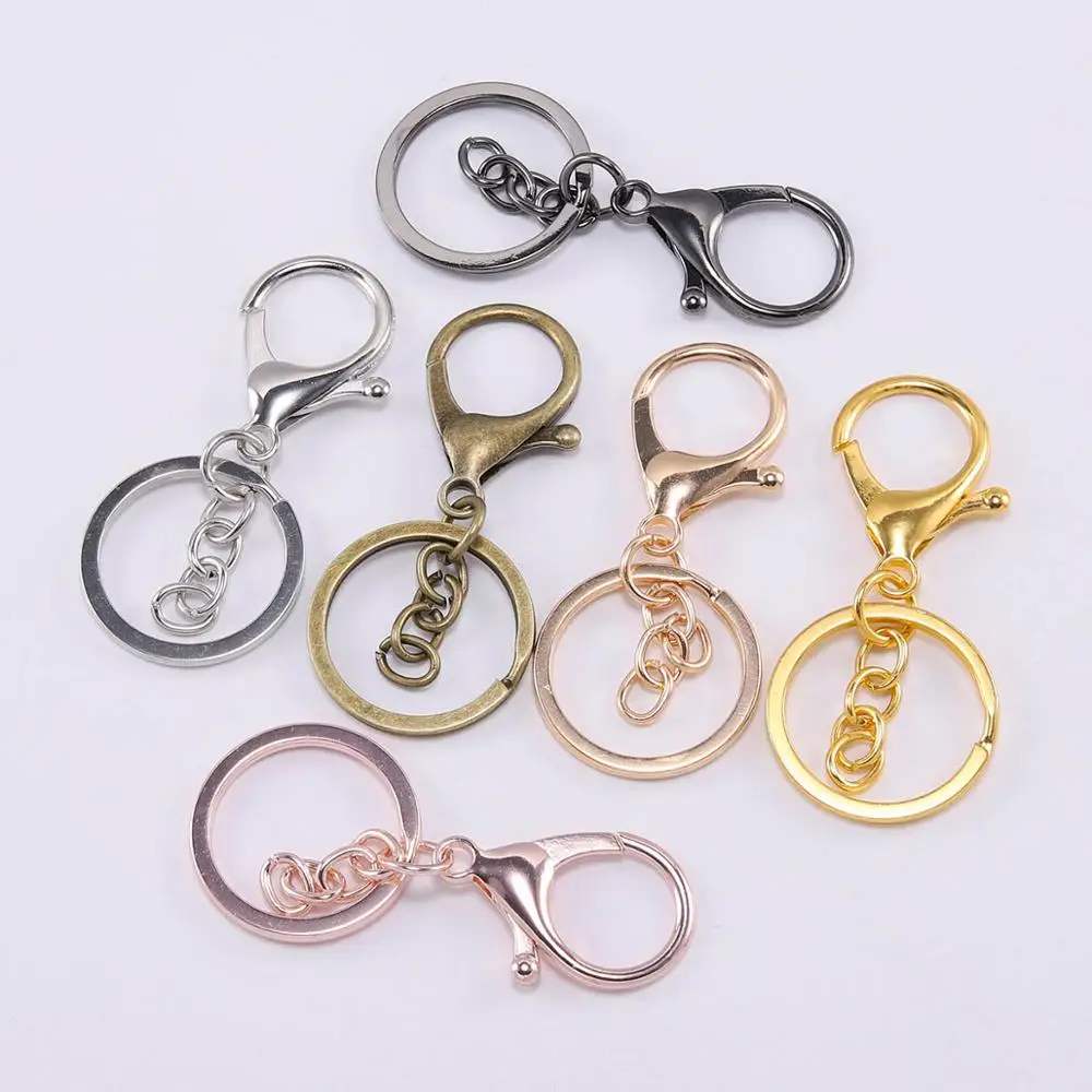 5 teile/los Schlüssel Ring 30mm Schlüsselbund 70mm Karabinerverschluss Schlüssel Snap Haken Schlüsselanhänger DIY Schmuck Finden DIY Schlüssel ketten Zubehör Image