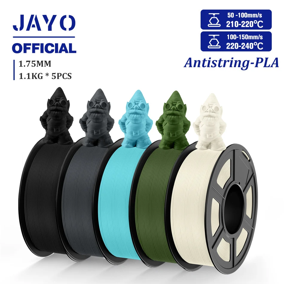 JAYO PLA Filament 1,75 MM 5,5 KG Antistring PLA 3D Filament Für FDM 3D Drucker Ordentlich Wunde APLA 3D Drucker Materialien 5 teile/satz Image