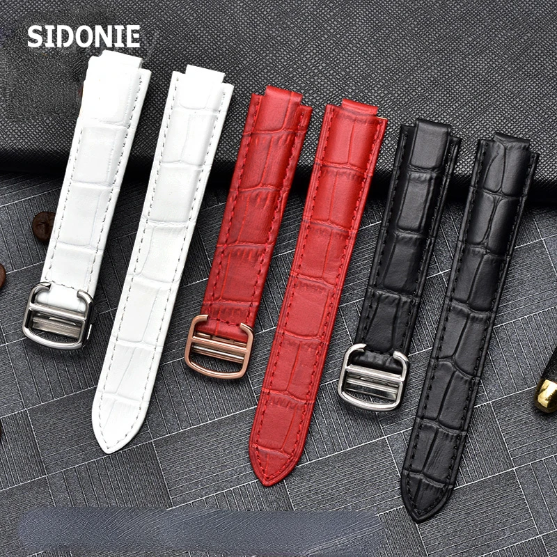 Echtleder-Uhrenarmband für Cartier Blue Balloon Strap Wsbb0025 Cross W 6920085 Rindsleder-Accessoires für Herren und Damen Image