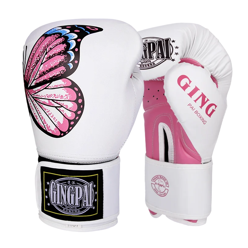 6-12oz Pink Buttefly Boxhandschuhe für Kinder Frauen Kickboxen Trainingshandschuh Pro Training Sparring Muay Thai MMA Heavy Bag Handschuhe Image