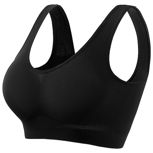 Damen Leichte Unterstützung Sport Bustier bh Sport-BH Bustier Rückenfrei BH-Oberteil Gefüttert Fitness Freizeit Sport Laufen Atmungsaktiv Leichtgewichtig Weich Schwarz Weiß Rosa Einfarbig Image