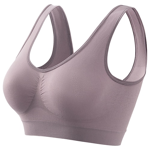 Damen Leichte Unterstützung Sport Bustier bh Sport-BH Bustier Rückenfrei BH-Oberteil Gefüttert Fitness Freizeit Sport Laufen Atmungsaktiv Leichtgewichtig Weich Schwarz Weiß Rosa Einfarbig Image