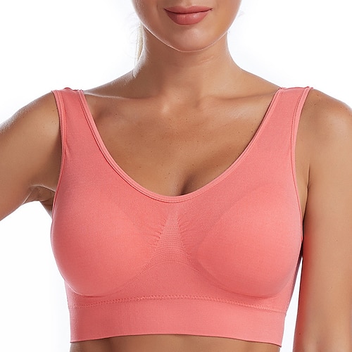Damen Leichte Unterstützung Sport Bustier bh Sport-BH Bustier Rückenfrei mit am Rücken überkreuzten Trägern BH-Oberteil Gefüttert Fitness Freizeit Sport Laufen Atmungsaktiv Leichtgewichtig Weich Image
