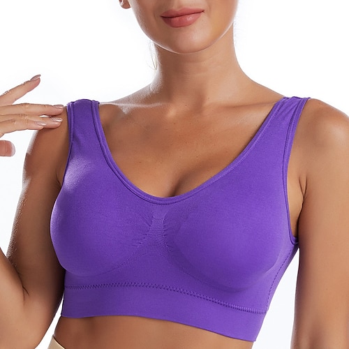 Damen Leichte Unterstützung Sport Bustier bh Sport-BH Bustier Rückenfrei mit am Rücken überkreuzten Trägern BH-Oberteil Gefüttert Fitness Freizeit Sport Laufen Atmungsaktiv Leichtgewichtig Weich Image