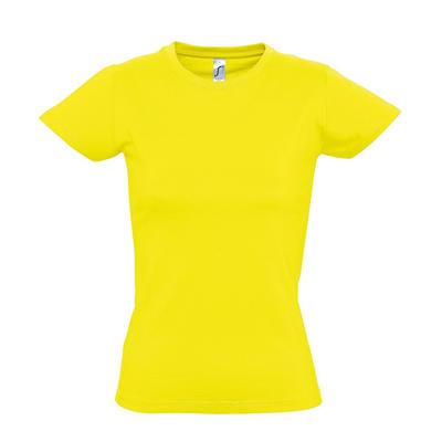 SOLS Womens/Ladies Imperial Heavy Short Sleeve T-Shirt (Lemon) Image