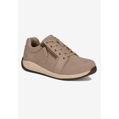 Women's Tally Zip Up Oxford Shoe by Drew in Taupe Nubuck (Size 7 M)