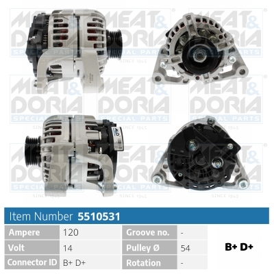 MEAT & DORIA Generator 5510531 für Opel Image