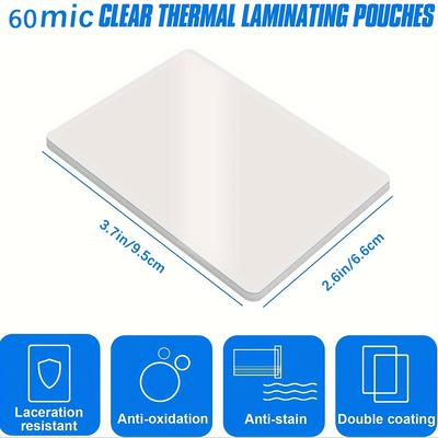 TEMU 100 Sheets Laminating Pouches Film 3/4/5/6 Inch, 60 Micron Pet Eva For Hot Laminator, Seal Protection For Photos, Cards, Documents, Menus - Uncharged, No Battery Required