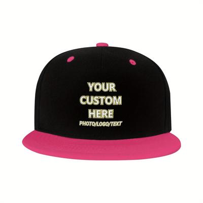 TEMU Customizable Hip-hop Baseball For Men & Women - Personalize With Your Logo Or Photo, Adjustable & Moisture-wicking Polyester