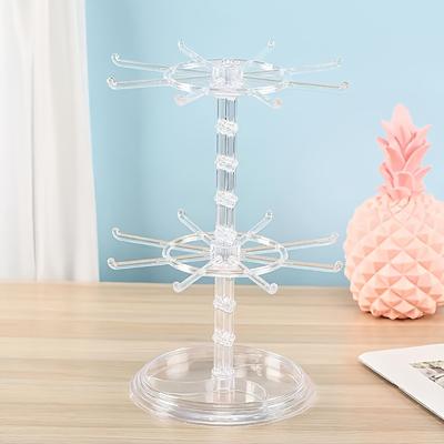 TEMU Rotating Jewelry Organizer With Tray - Stylish Display Rack For Rings, Necklaces, Earrings, Bracelets & More - Perfect For Home Decor And Bedroom Accessories