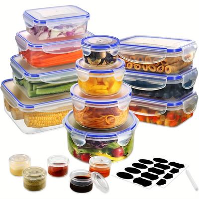 TEMU Yashe 32pcs Plastic Food Containers With Lids, Airtight Food Storage Containers For Kitchen Storage, 100% Leakproof, Bpa-free Meal Prep Containers With Labels & Marker