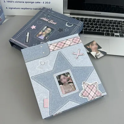 A5 Kpop Photocard Binder Cover Kpop Photo Album Denim Book Binding Machine Idol Cards Picture Album Collect Book for Photograph