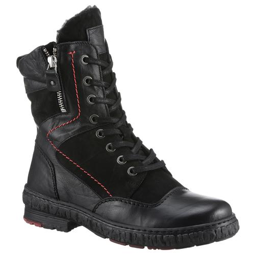 Winterboots KRISBUT Gr. 41, schwarz Damen Schuhe Plateaustiefel, Chunky Boots, Schnürstiefel mit Warmfutter