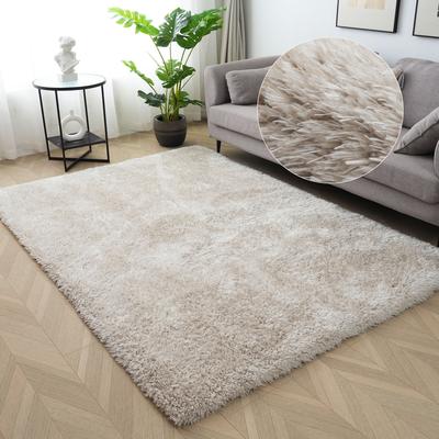 Hochflor-Teppich MY HOME "Micro Shaggy, aus weicher Mikrofaser" Gr. 2, beige, B:80cm H:53mm L:150cm, Kunstfaser, Teppiche, weich, flauschig, Uni-Farben, Wohnzimmer, Schlafzimmer, Kinderzimmer Image