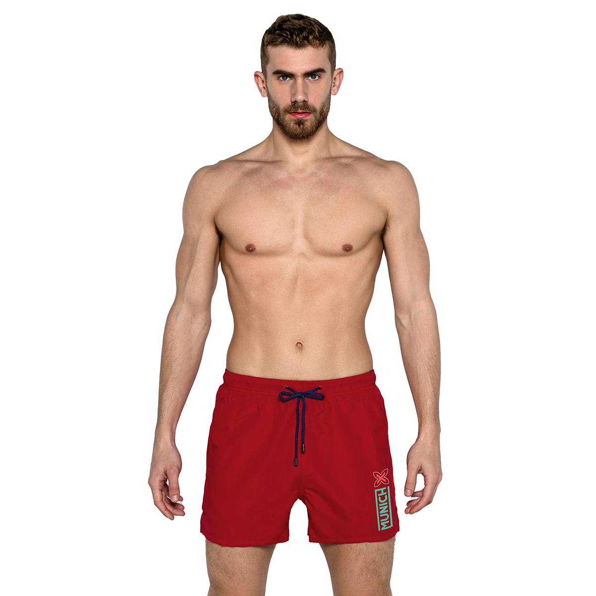 Kurzer Herren-Badeanzug mit Mesh-Futter MUHARBOURRED02 Image