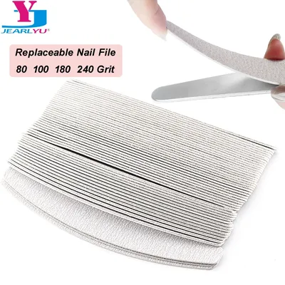 100Pcs/Lot Thick Replacement Sandpaper Files Grit 180 With Metal Handle Grey Replaceable Files For Saws Removable Pads Set Tools