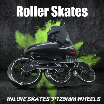 Inline Roller Skates 125mm Shoes With Wheels Professional Aldult Speed 3 Wheel for Skating Sneakers 35-46 Skate Roll