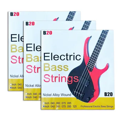 B20 Nickel Alloy Wound Electric Bass Strings Set Plated High-carbon Steel Nickel-Plated Ball-End