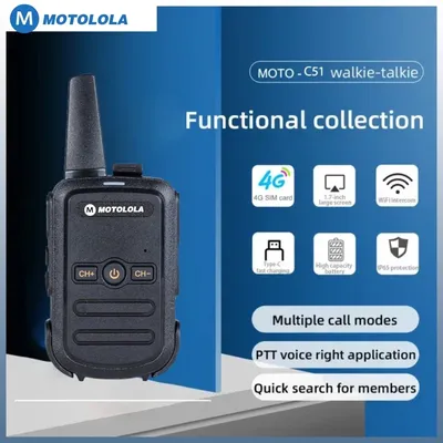 MOTOLOLA C-51 Walkie Talkie Portable Two-Way Radio 16 Channels UHF 400-470MHz Walkie-talkies Radio Walkie Talkie Long Range COD