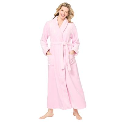 Plus Size Women's Plush Wrap Robe by Dreams & Co. in Pink (Size 18/20)