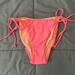 J. Crew Swim | Jcrew Curved Waist Cheeky Beaded Tie String Bikini Bottom Pink Size Medium Nwt | Color: Pink | Size: M