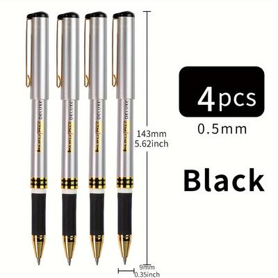 TEMU Fashion Deluxe Fine 0.5mm Pens: Blue, Black, Red - Smooth Writing, Durable Plastic, Suitable For Daily Use And Office Settings Image