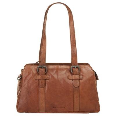 Henkeltasche SPIKES & SPARROW, Damen, Gr. B/H/T: 31cm x 19cm x 10cm onesize, braun (cognac), Leder, glänzend, beschichtet, Taschen, echt Leder Image