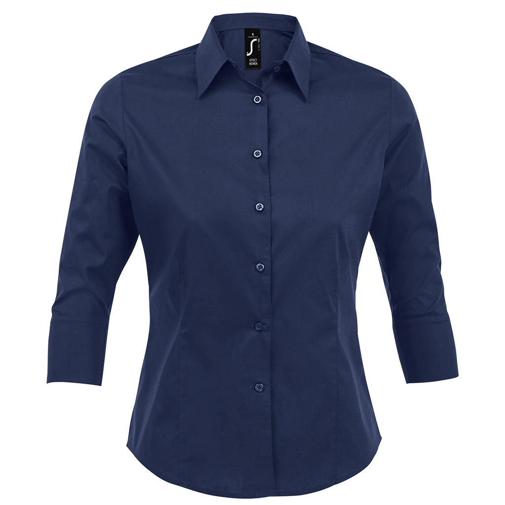 SOLS Womens/Ladies Effect 3/4 Sleeve Fitted Work Shirt (Dunkelblau) Image