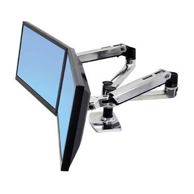 Ergotron Used LX Dual Desk Mount Side-by-Side Arm (Polished Aluminum) 45-245-026